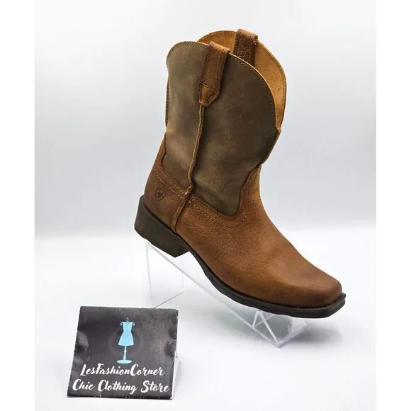 Ariat Women's Brown Leather Rambler Bomber Western Cowgirl Boots Size 8B 2819 - Picture 14 of 16